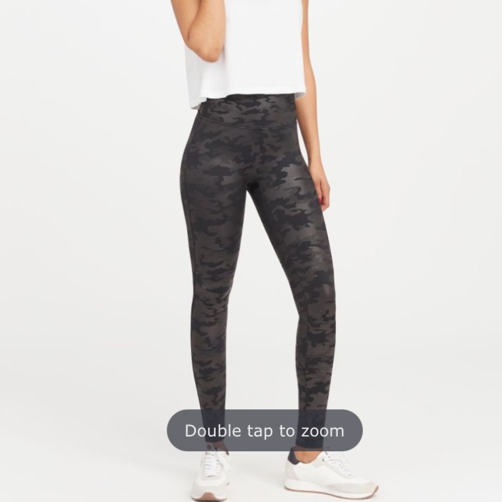 Spanx NWOT Faux Leather Camo Leggings size S